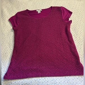 Liz Claiborne Fuchsia Lace Top
